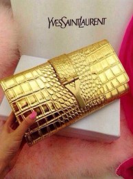 Yves Saint Laurent new model clutch 30260 gold JH08373Hg74