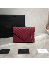 Yves Saint Laurent Shoulder Bag Original Leather Y569267 Red JH07823nB47